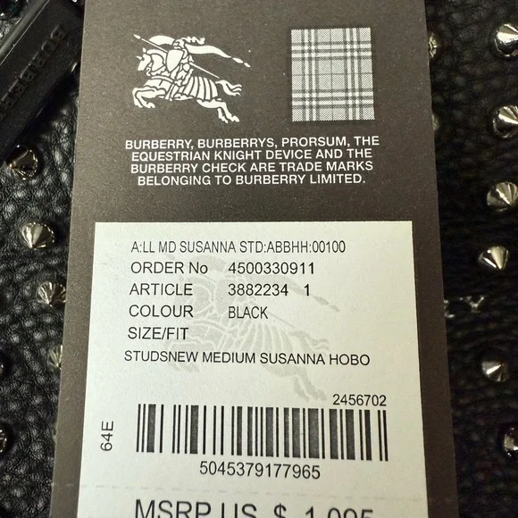 BURBERRY STUDSNEW MEDIUM SUSANNA HOBO BAG - Picture 4 of 14